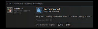 Illustration for article titled Skyrim, As Told By Steam Reviews